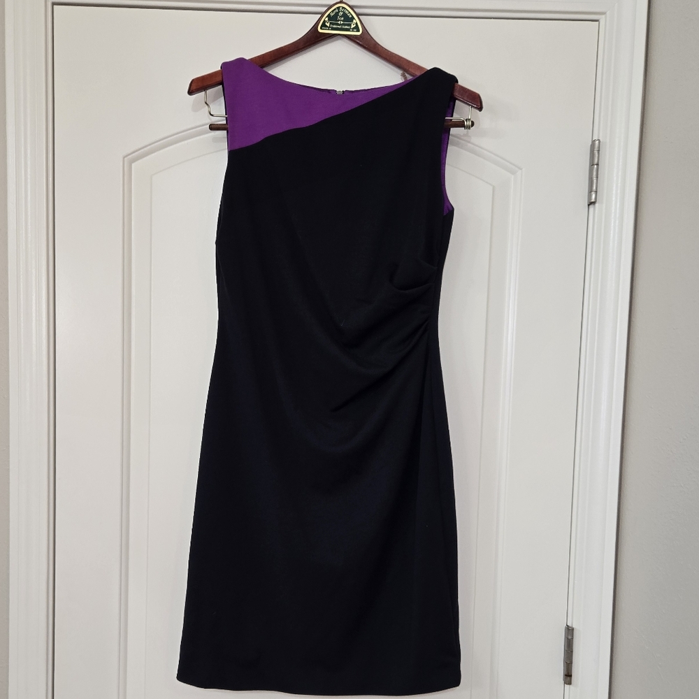 Black and Purple Sleeveless Dress